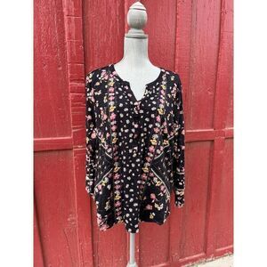 Style & Co Floral Button Blouse With adjustable sleeves Size 3x
